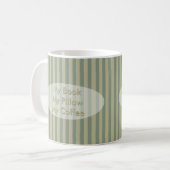 Stil Time Khaki en Beige Stripes met Jouw tekst Koffiemok (Voorkant links)