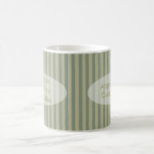 Stil Time Khaki en Beige Stripes met Jouw tekst Koffiemok (Center)