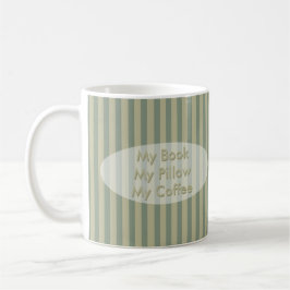 Stil Time Khaki en Beige Stripes met Jouw tekst Koffiemok