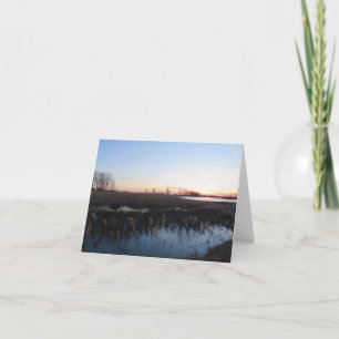 Stil Water en Ondergaande Zon - Lege Wenskaart Kaart