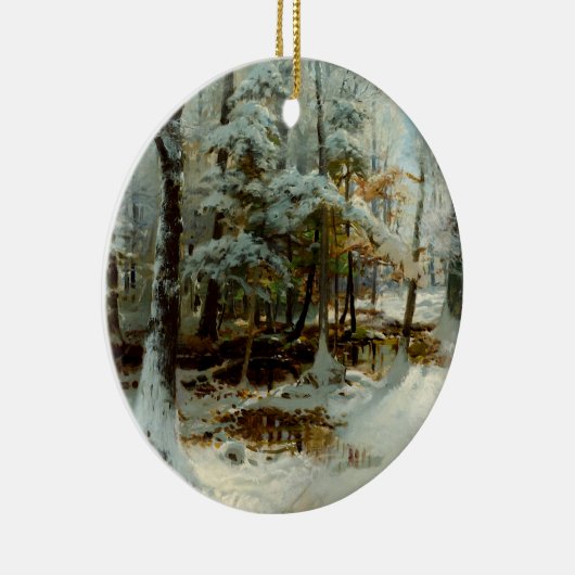 Stil Wintermiddag, kerstboom Keramisch Ornament (Rechts)