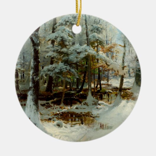 Stil Wintermiddag, kerstboom Keramisch Ornament (Voorkant)