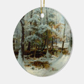Stil Wintermiddag, kerstboom Keramisch Ornament (Links)