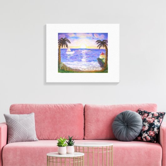 Stil zomer op het strand canvas afdruk (Insitu (Woonkamer))