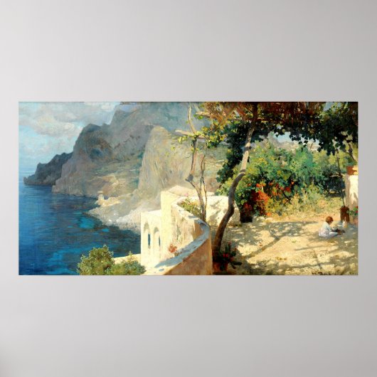 Stil zomernamiddag in Capri, Brioschi Othmar Poster (Voorkant)