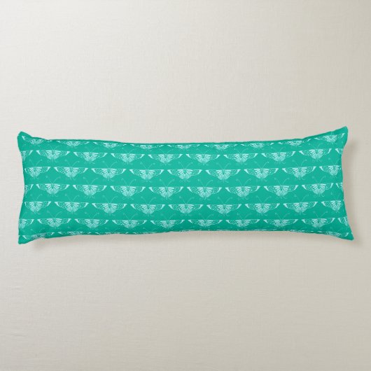 Stileer Deco butterfly - turquoise en aqua Lichaamskussen (Achterkant)