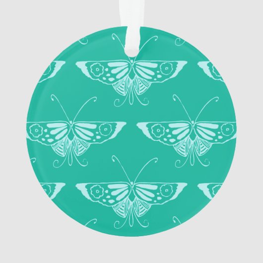 Stileer Deco butterfly - turquoise en aqua Ornament (achterkant)