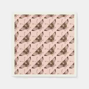 Stileer Deco-vlinder - chocolade en perziken Servetten