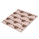 Stileer Deco-vlinder - chocolade en perziken Tegeltje (Zijkant)