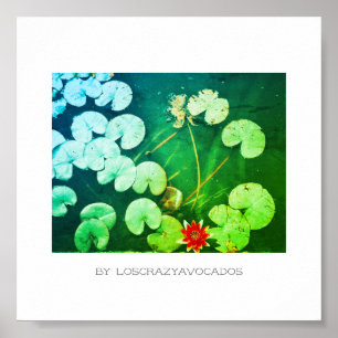 Stileer Planten Poster rood groen water Lily Flowe