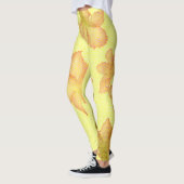 Stileerde gele roze bloemen leggings (Links)