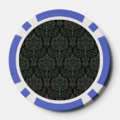 Stileerde Lijst Damask 500 Monogram Blue Poker Chi Poker Chips (Achterkant)