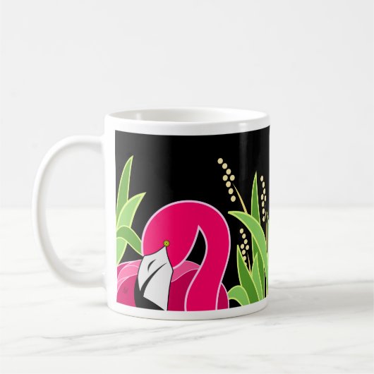 Stileerde roze flamingo Bird Koffiemok (Links)