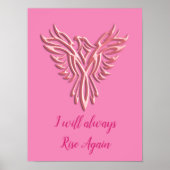 Stileerde roze Phoenix, ik zal altijd weer stijgen Poster (Voorkant)