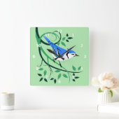 Stileerde vogelkunst Blue Jay Vierkante Klok (Huis)