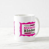 Stiletto-blades in lijst koffiemok (Voorkant rechts)