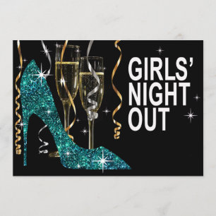 Stiletto Champagne Girls Night Out turquoise Kaart