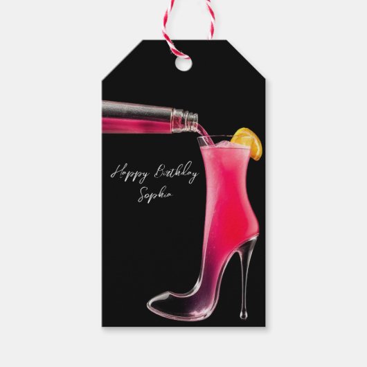Stiletto en cocktails cadeaulabel (Voorkant)