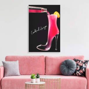 Stiletto en cocktails canvas afdruk