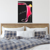 Stiletto en cocktails canvas afdruk (Insitu (Slaapkamer))