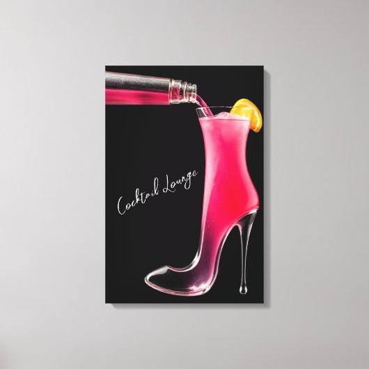 Stiletto en cocktails canvas afdruk (Voorkant)