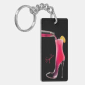 Stiletto en cocktails-hoge hak sleutelhanger (Voorkant Links)