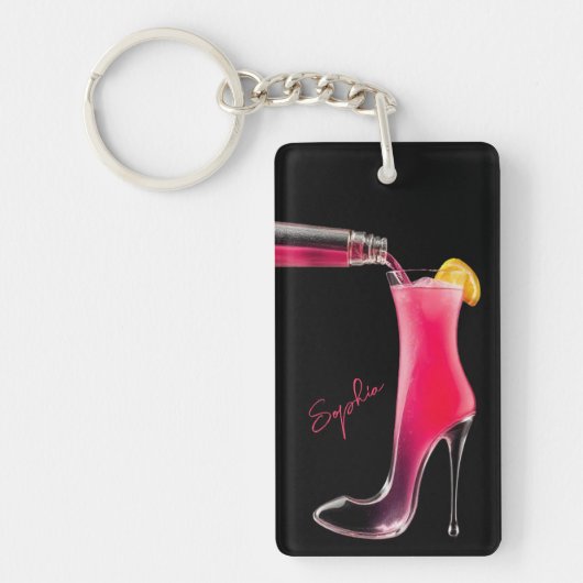 Stiletto en cocktails-hoge hak sleutelhanger (Voorkant)