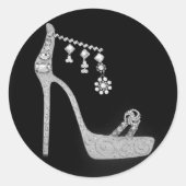 "Stiletto en juwelen" Ronde Sticker (Voorkant)