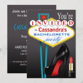 Stiletto en Lipstick Las Vegas Party black Kaart (Voorkant / Achterkant)