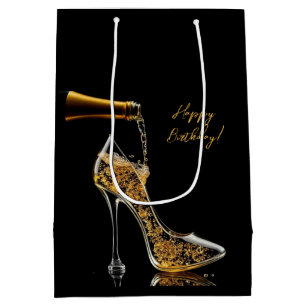 Stiletto en Mousserende Wijn Gift Bag Medium Cadeauzakje
