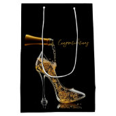 Stiletto en Mousserende Wijn Gift Bag Medium Cadeauzakje (Achterkant)