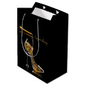 Stiletto en Mousserende Wijn Gift Bag Medium Cadeauzakje (Achterkant Gekanteld)