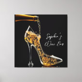 Stiletto en mousserende wijn-wijnbar canvas afdruk (Voorkant)