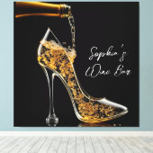 Stiletto en mousserende wijn-wijnbar canvas afdruk (Insitu (Houten vloer))