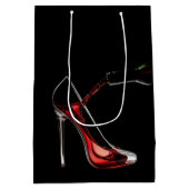 Stiletto en wijn cadeau tas medium cadeauzakje (Achterkant)