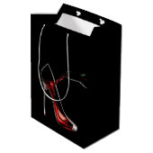 Stiletto en wijn cadeau tas medium cadeauzakje (Achterkant Gekanteld)