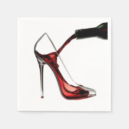 Stiletto en wijn servet