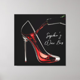 Stiletto en wijn-wijnbar canvas afdruk