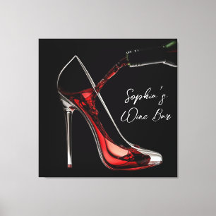 Stiletto en wijn-wijnbar canvas afdruk