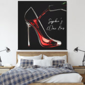 Stiletto en wijn-wijnbar canvas afdruk (Insitu (Slaapkamer))