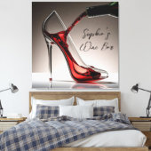 Stiletto en wijn-wijnbar canvas afdruk (Insitu (Slaapkamer))