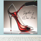 Stiletto en wijn-wijnbar canvas afdruk (Insitu (Houten vloer))