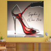 Stiletto en wijn-wijnbar canvas afdruk (Insitu (Woonkamer))