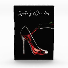 Stiletto en wijn-wijnbar fotoblokken