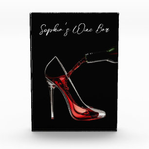 Stiletto en wijn-wijnbar fotoblokken