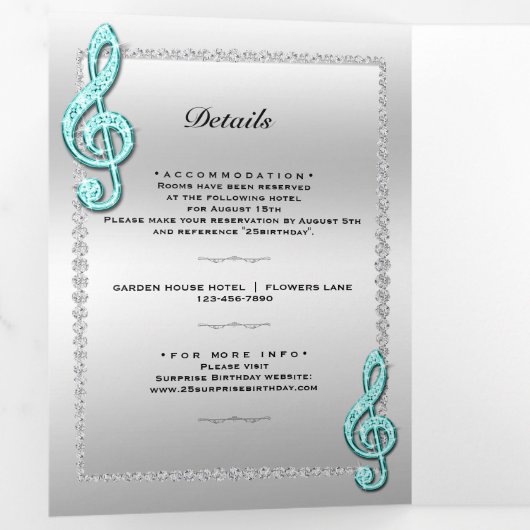 Stiletto, foto, QR-code 25e verrassingsverjaardag Drieluik Uitnodiging (Binnenzijde eerst)