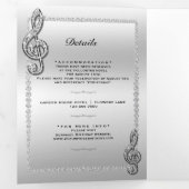 Stiletto, foto, QR-code 25e verrassingsverjaardag Drieluik Uitnodiging (Binnenzijde eerst)