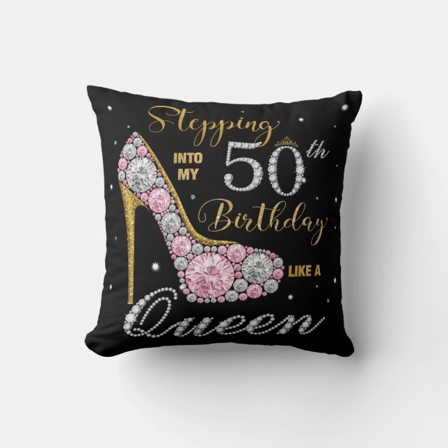 Stiletto Hakken Mij 50e Verjaardag Kussen (Voorkant)
