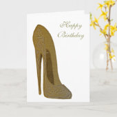  Stiletto High Hiel Art-cadeaus Kaart (Gele Bloem)