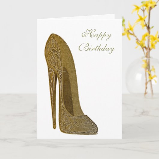 Stiletto High Hiel Art-cadeaus Kaart (Gele Bloem)